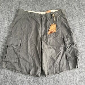 Red Camel Mens Gray Raw Hem Cargo Shorts Size 36 Cotton Distressed Gorpcore